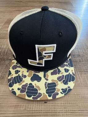Lane Frost Cowboy Trucker Cap with Camo Brim Western Rodeo Hat